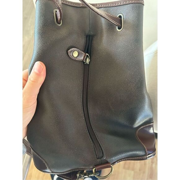 Liz Claiborne leather brown backpack - Picture 8 of 9